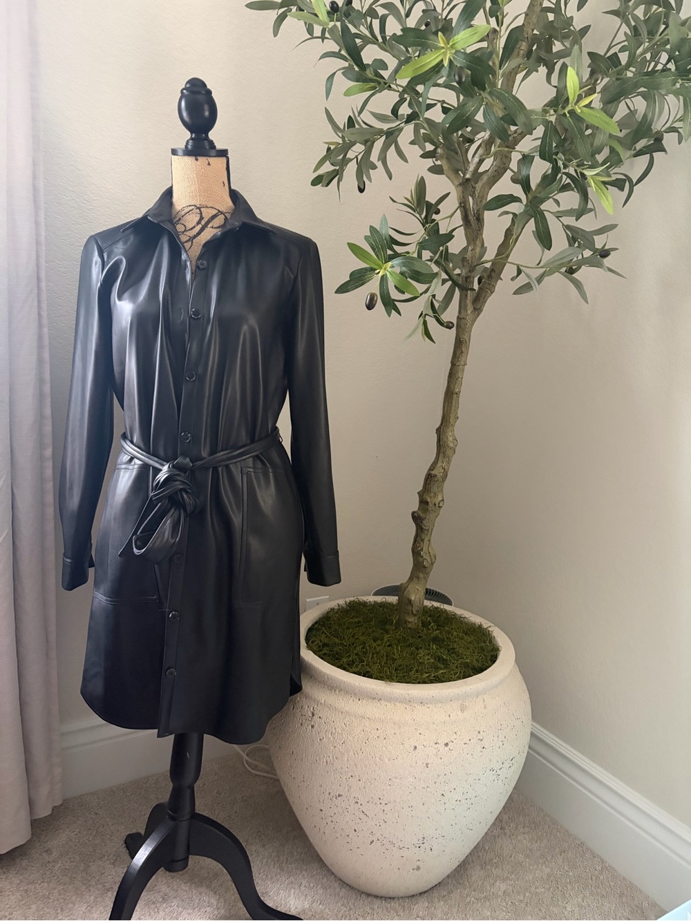 LOFT Faux Leather Shirt Dress – Brand New With Tags | Size 8